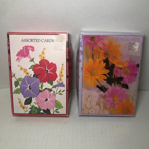 Lot Of 2 Boxes Of Assorted Vintage Fantusy Greeting Cards 17 Cards 16 Envelopes - Picture 1 of 9